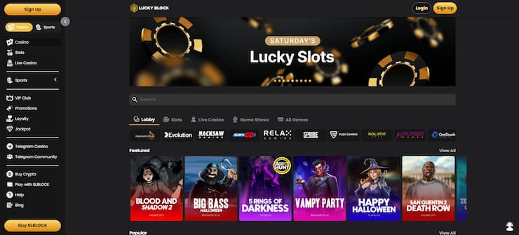 Lucky Block is a top fast withdrawal casino