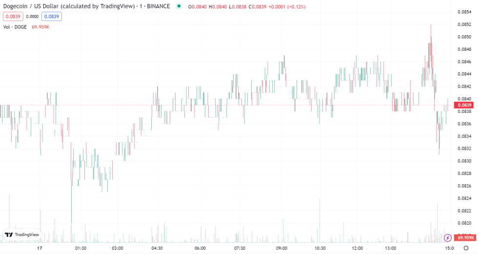 Dogecoin graph amid Twitter Updates