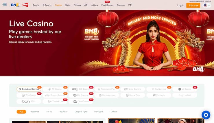 BK8 online casino start page