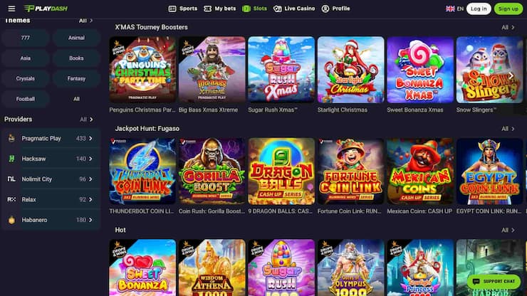 Playdash online casino game display - for online casino gambling in Malaysia