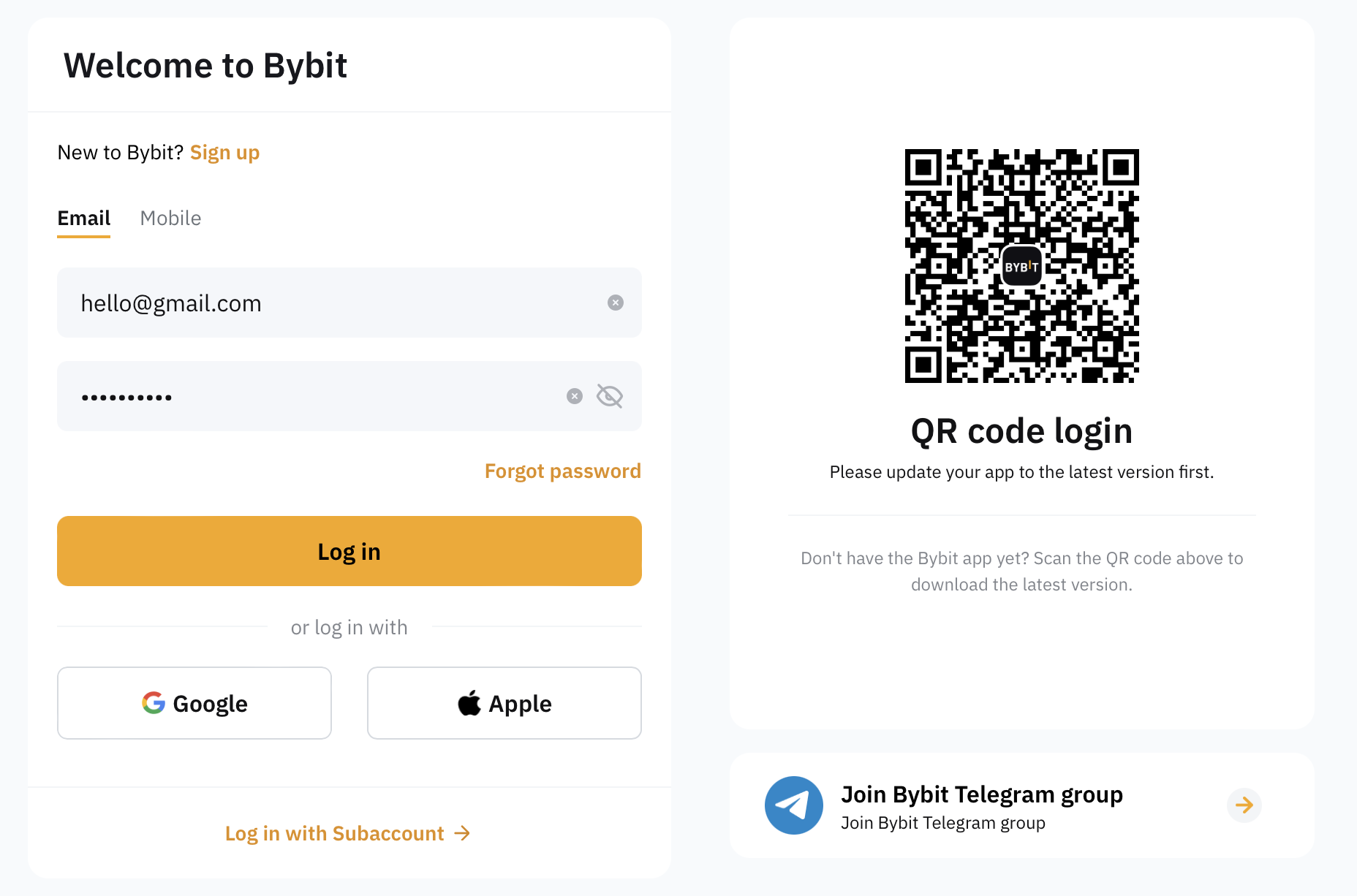 login bybit