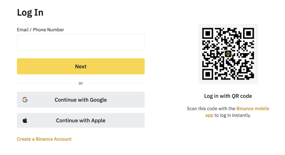 Binance Log In