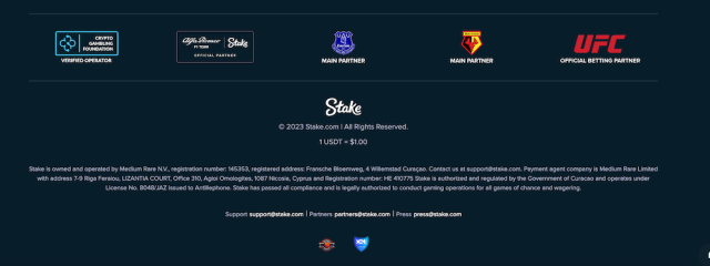 Stake.com Accreditations