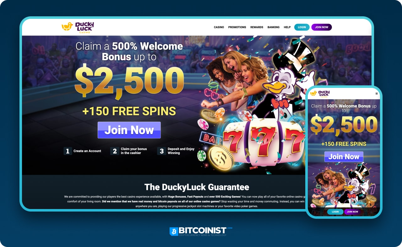 Duckyluck casino bonuses screenshot
