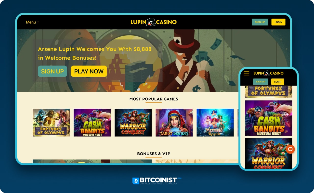 Lupin casino bonuses screenshot