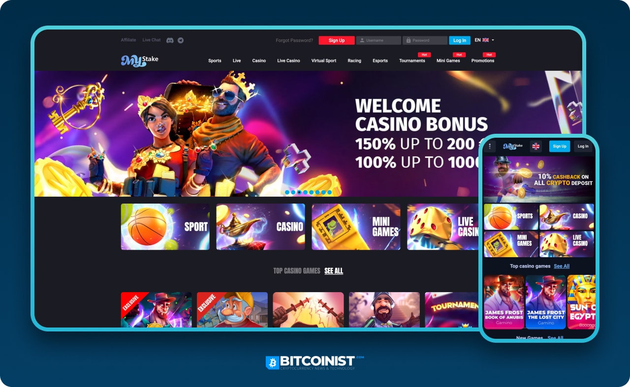 Mystake casino bonuses screenshot