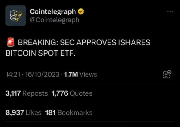 CoinTelegraph Spot Bitcoin ETF news