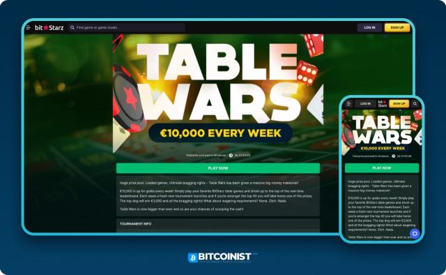 Table Wars at BitStarz with Bonus