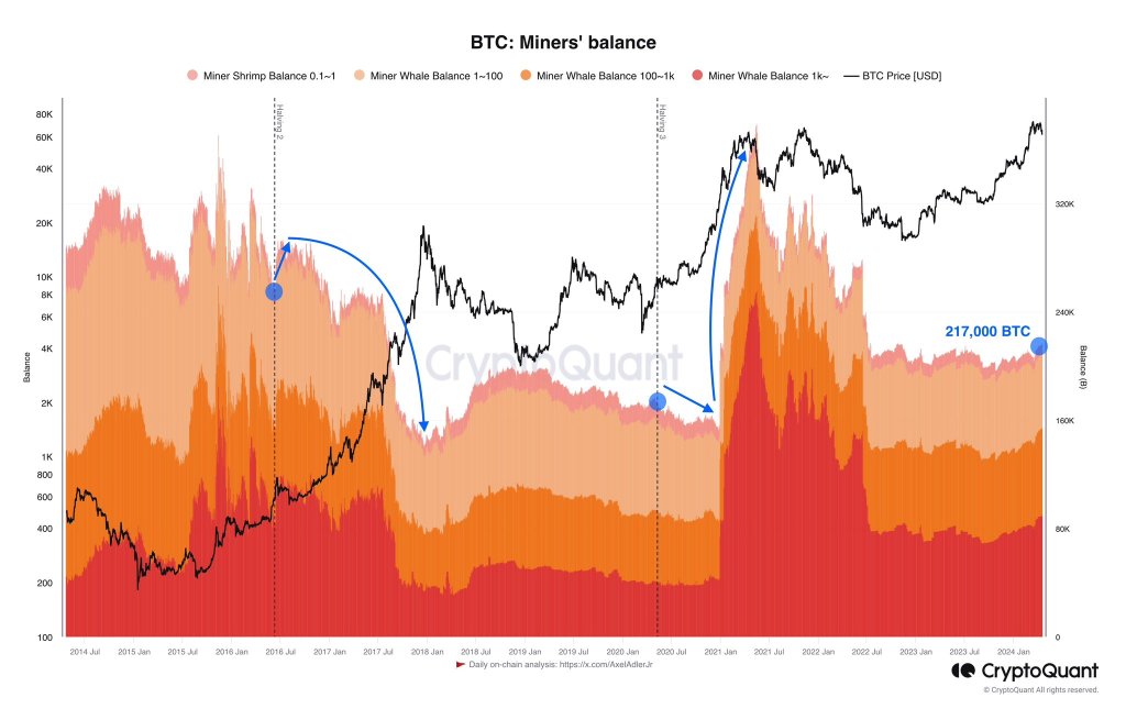 Saldo do mineiro Bitcoin | Fonte: Analista em X