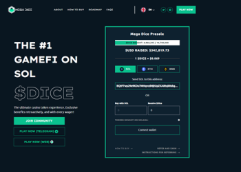 Mega Dice Token: New Solana GambleFi Token Raises Over $300,000 in Crypto Presale