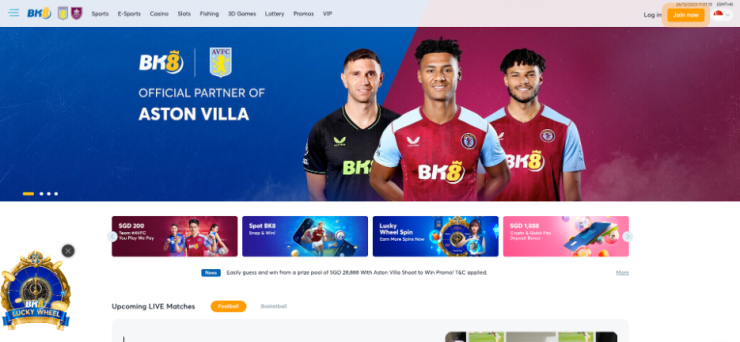 BK8 Singapore online casino homepage