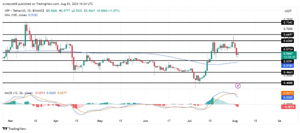 XRP เผชิญกับแรงกดดันขาลงหลังจากพังแนวรับที่สำคัญ ราคาอยู่ที่ 0.4663 ดอลลาร์