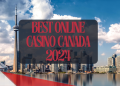 Collage of top 5 Canadian online casino homepages showing welcome bonuses and popular games for 2024