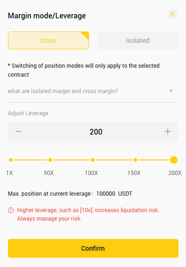 leverage settings