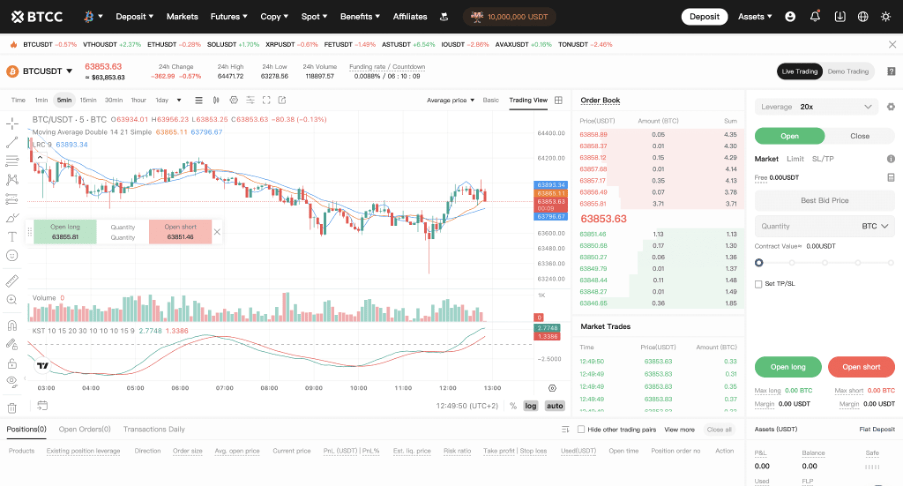 BTCC futures trading screenshot