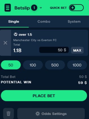 BetPanda betslip