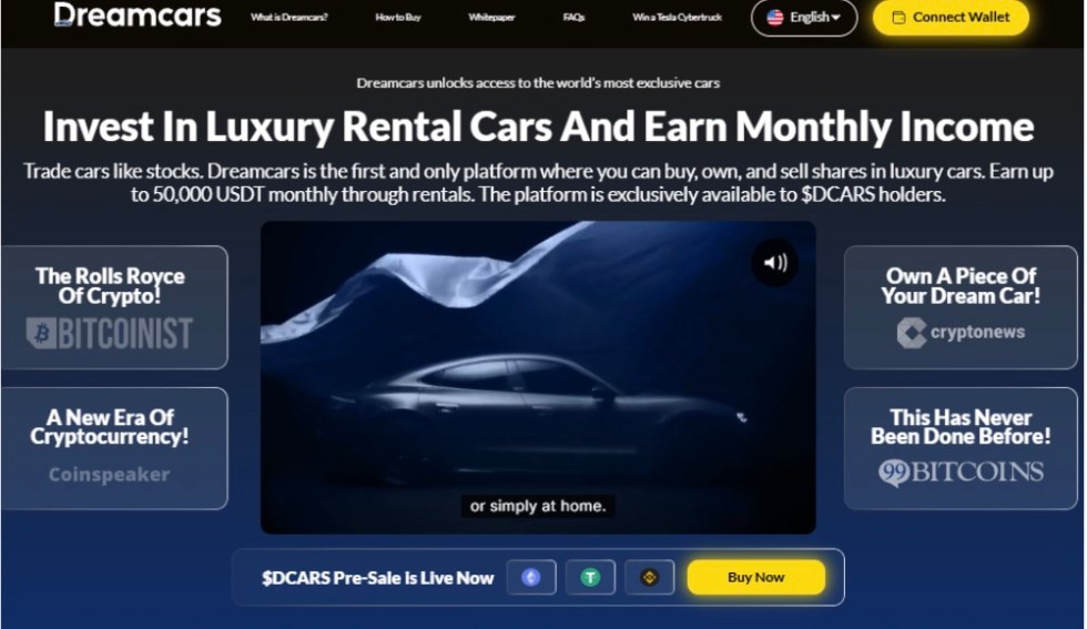 Discover how Dreamcars uses blockchain to democratize luxury car rental income through fractional NFT ownership and its native token DCARS.