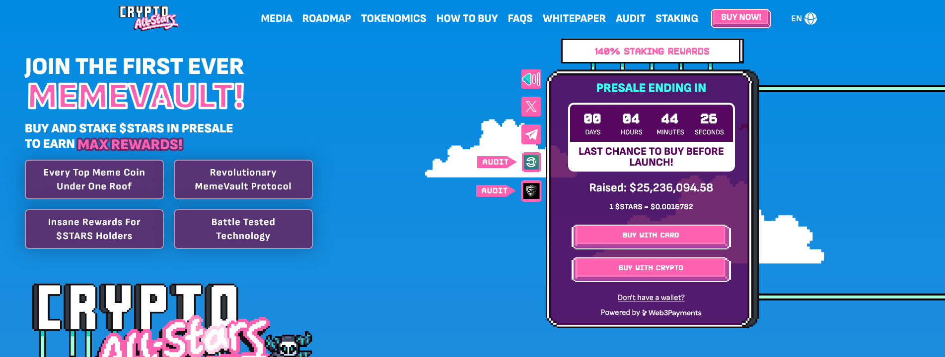 Crypto All-Stars ($STARS) presale countdown