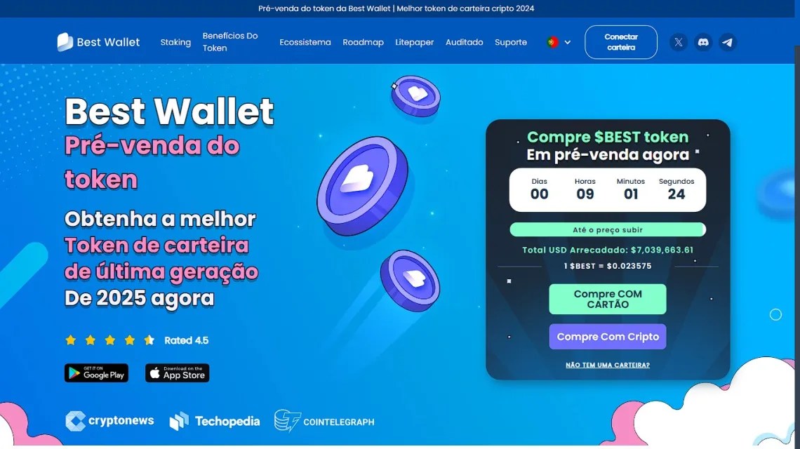 Nova ICO Crypto: Best Wallet página inicial do projeto
