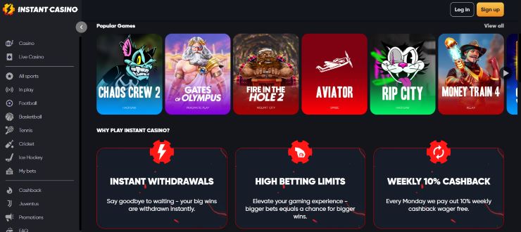 Instant Casino Bitcoin Gambling