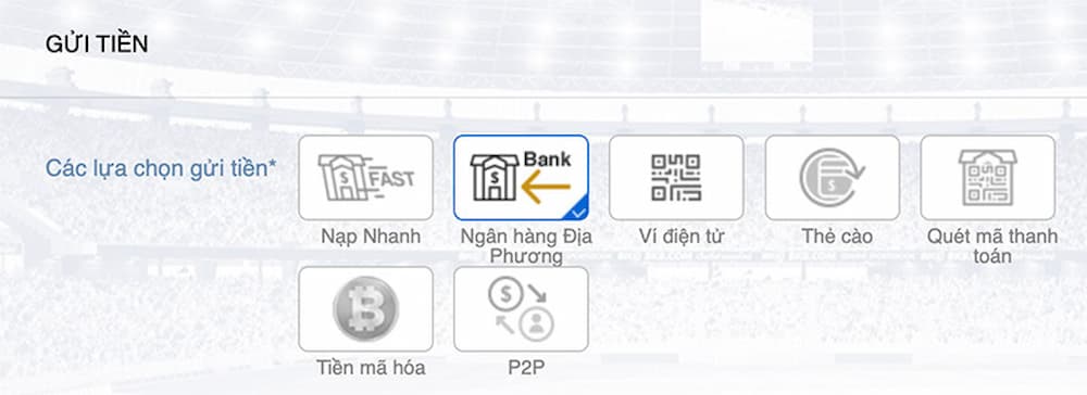 Nạp tiền vào tài khoản chơi