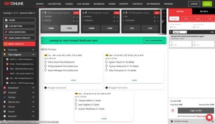 BetOnline parlays BetOnline parlays