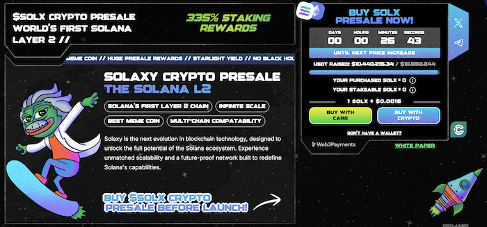The Solaxy meme coin is the first Solana Layer 2