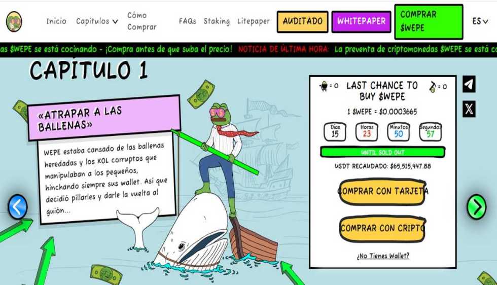 Wall Street Pepe supera el hito de los 65 millones de dólares ¿la mejor preventa de 2025?