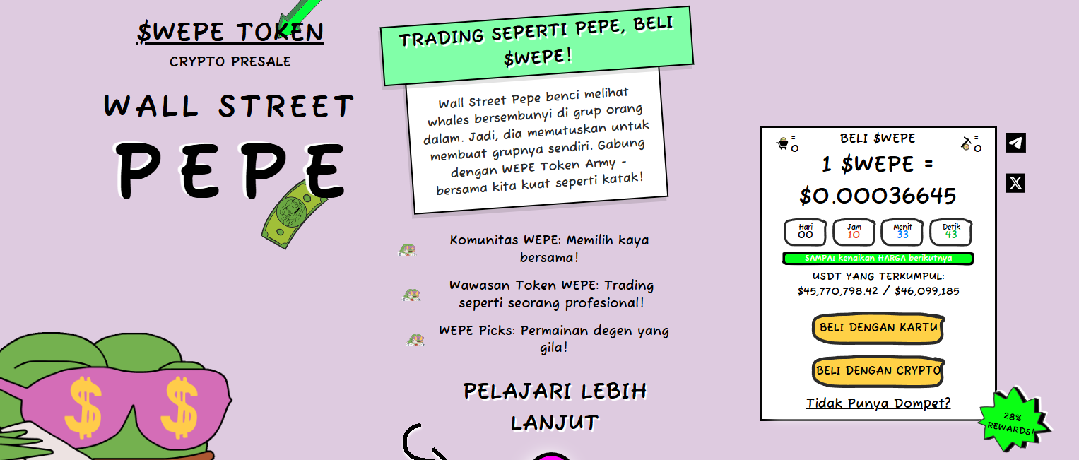 Wall Street Pepe - Coin baru listing