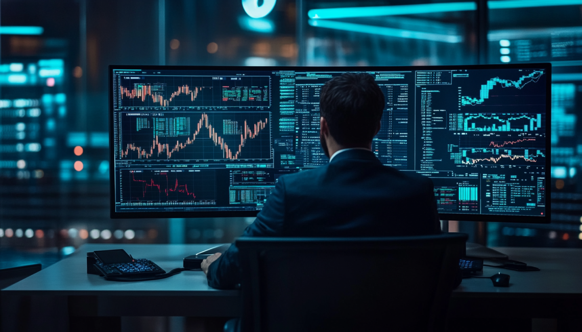 inwestor przeglądający wykresy giełdowe