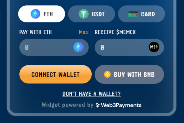 How to Buy Meme Index ($MEMEX) using $ETH, $USDT, $BNB or fiat