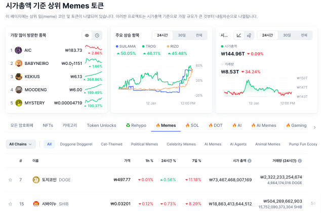 밈코인 종류