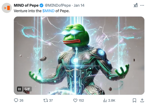 MIND of Pepe: Neuer AI-Token knackt eine Million US-Dollar in 24 Stunden