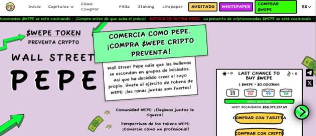 La preventa de $WEPE superó los 58 millones de dólares