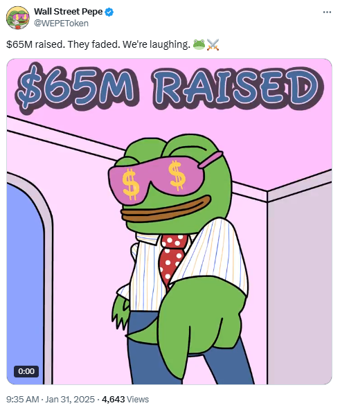 new-bitcoin-meme-launchpad Wall Street Pepe has raised $65M on presale
