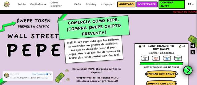 La preventa de Wall Street Pepe es la más destacada con 62.3 millones recaudados.