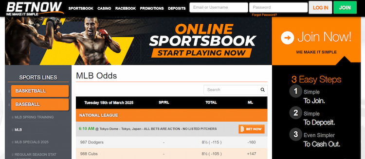 mlb betting sites BetNow MLB odds