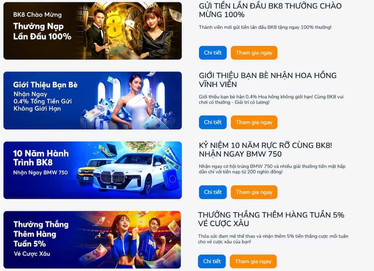 Các chương trình khuyến mãi hấp dẫn tại các casino trực tuyến uy tín