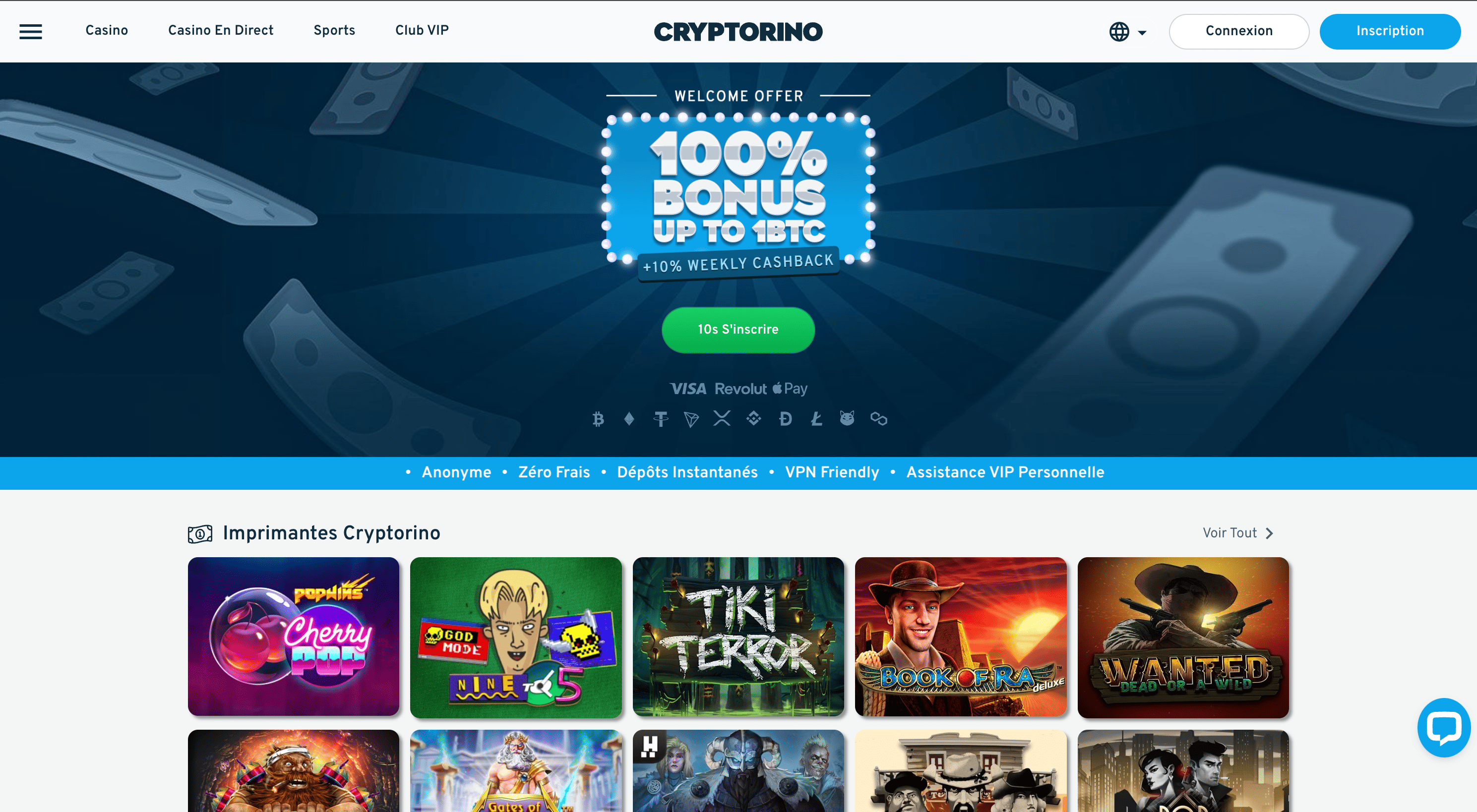 Meilleur crypto casino cryptorino