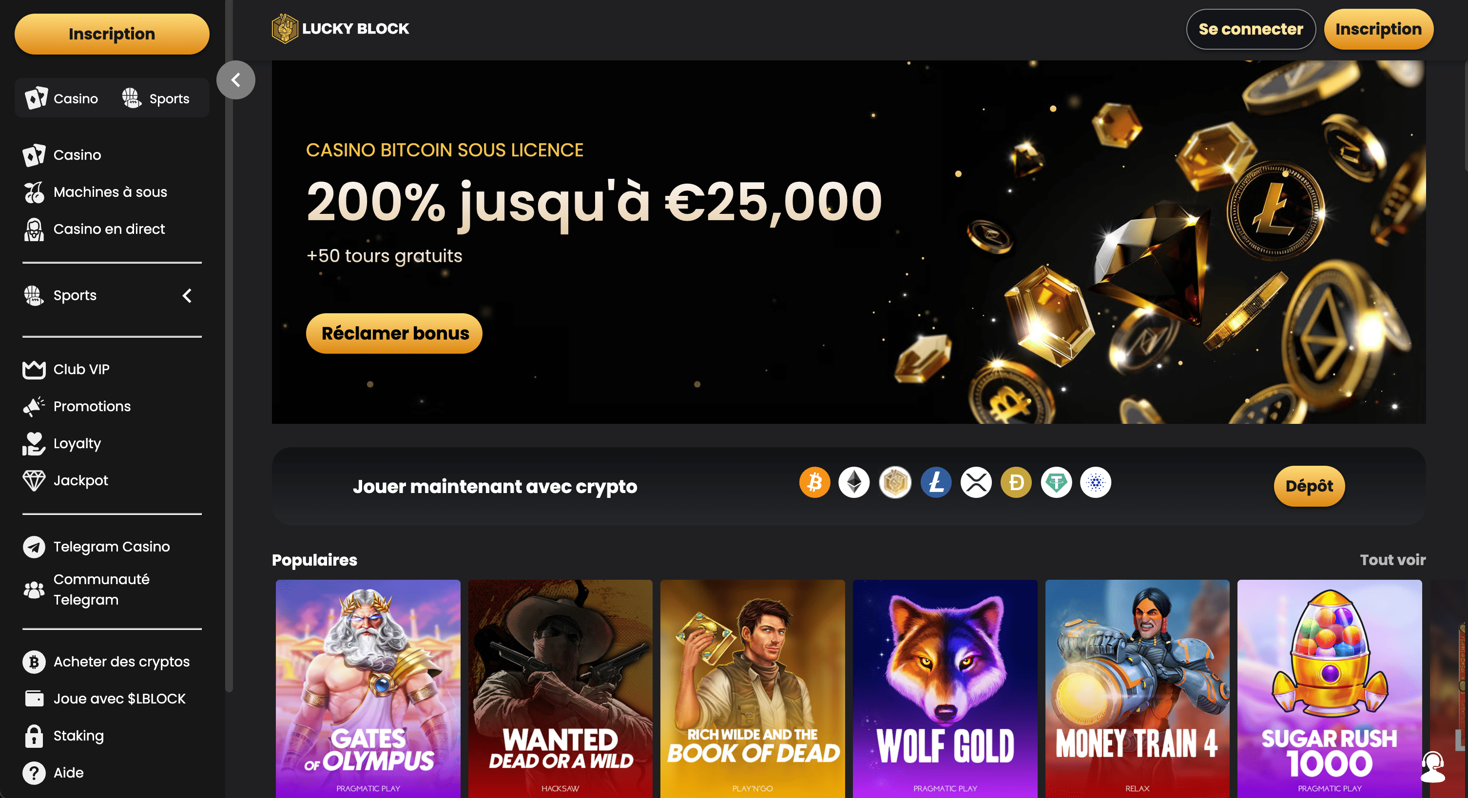 Meilleur crypto casino Lucky block