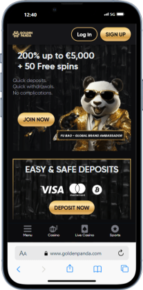 Golden Panda Casino Homepage Mobile Screenshot