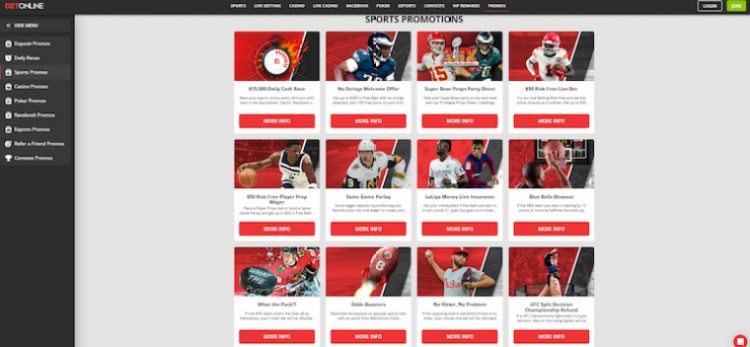 Overall Best for Florida Sports Betting - BetOnline promotions page