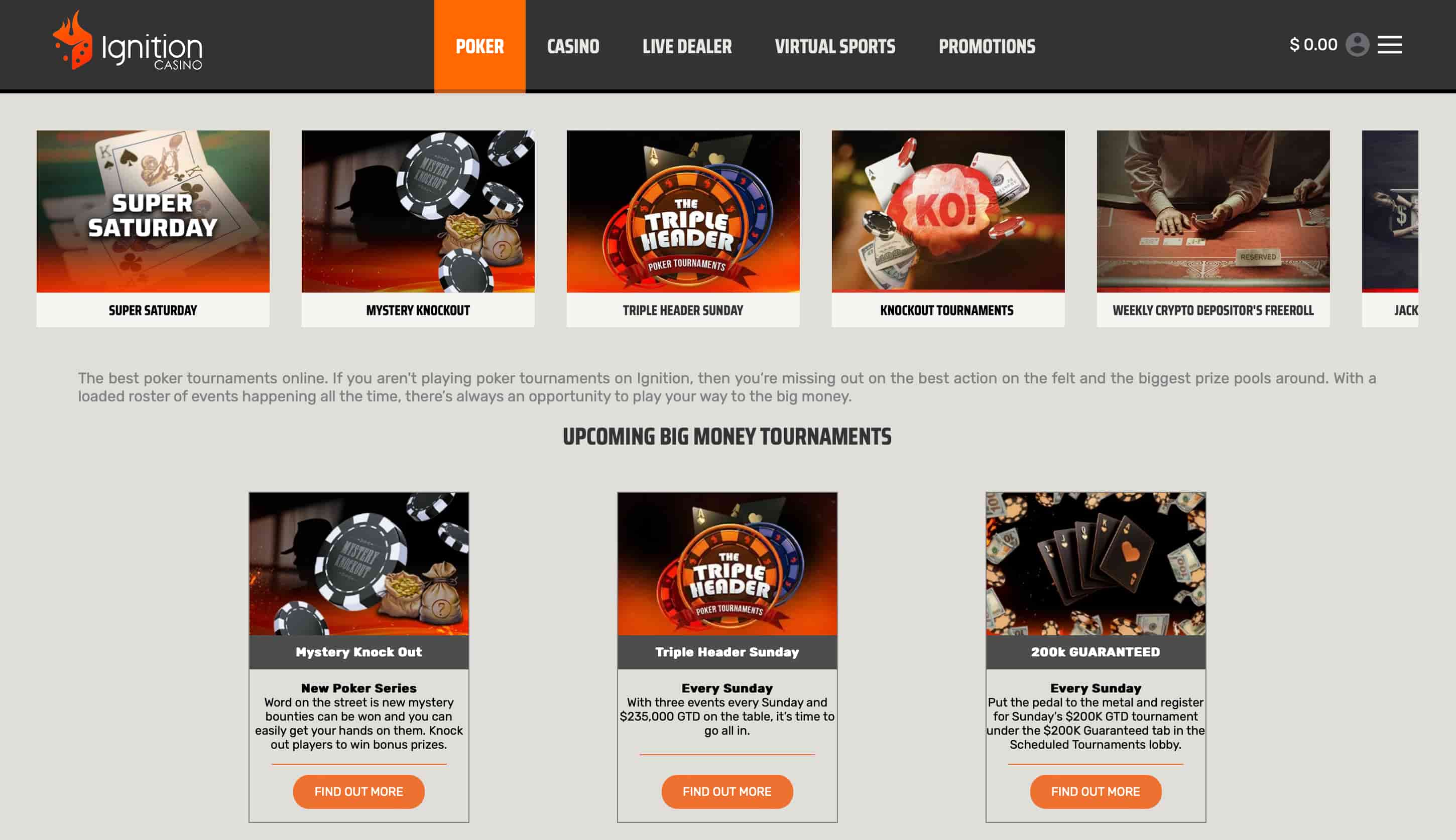 Ignition Casino poker room