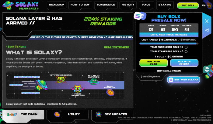 Solaxy’s presale blurb