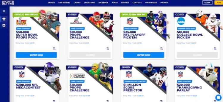 A screenshot of Sportsbetting.ag FL sportsbook