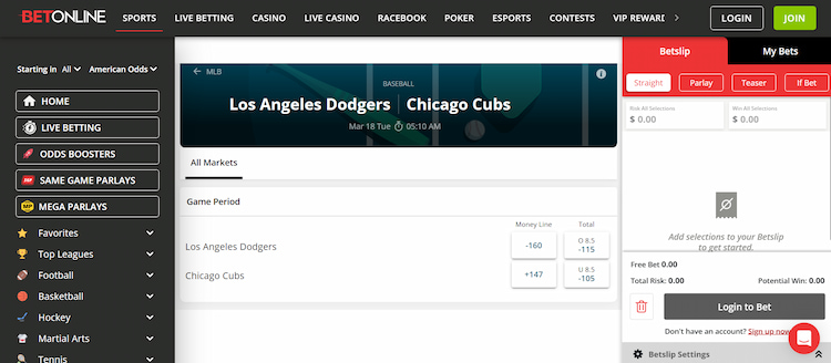 mlb sportsbook Start Playing MLB at BetOnline