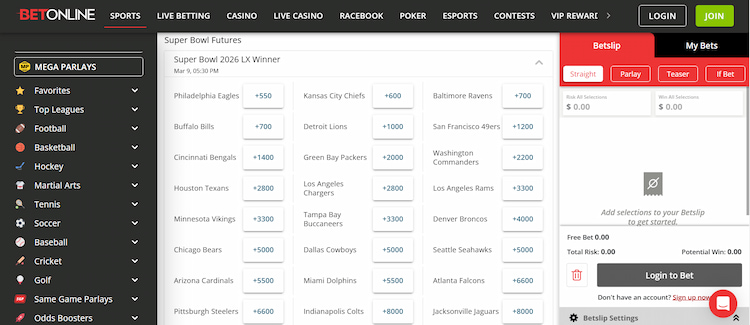 Football sportsbooks Start Playing NFL at BetOnline