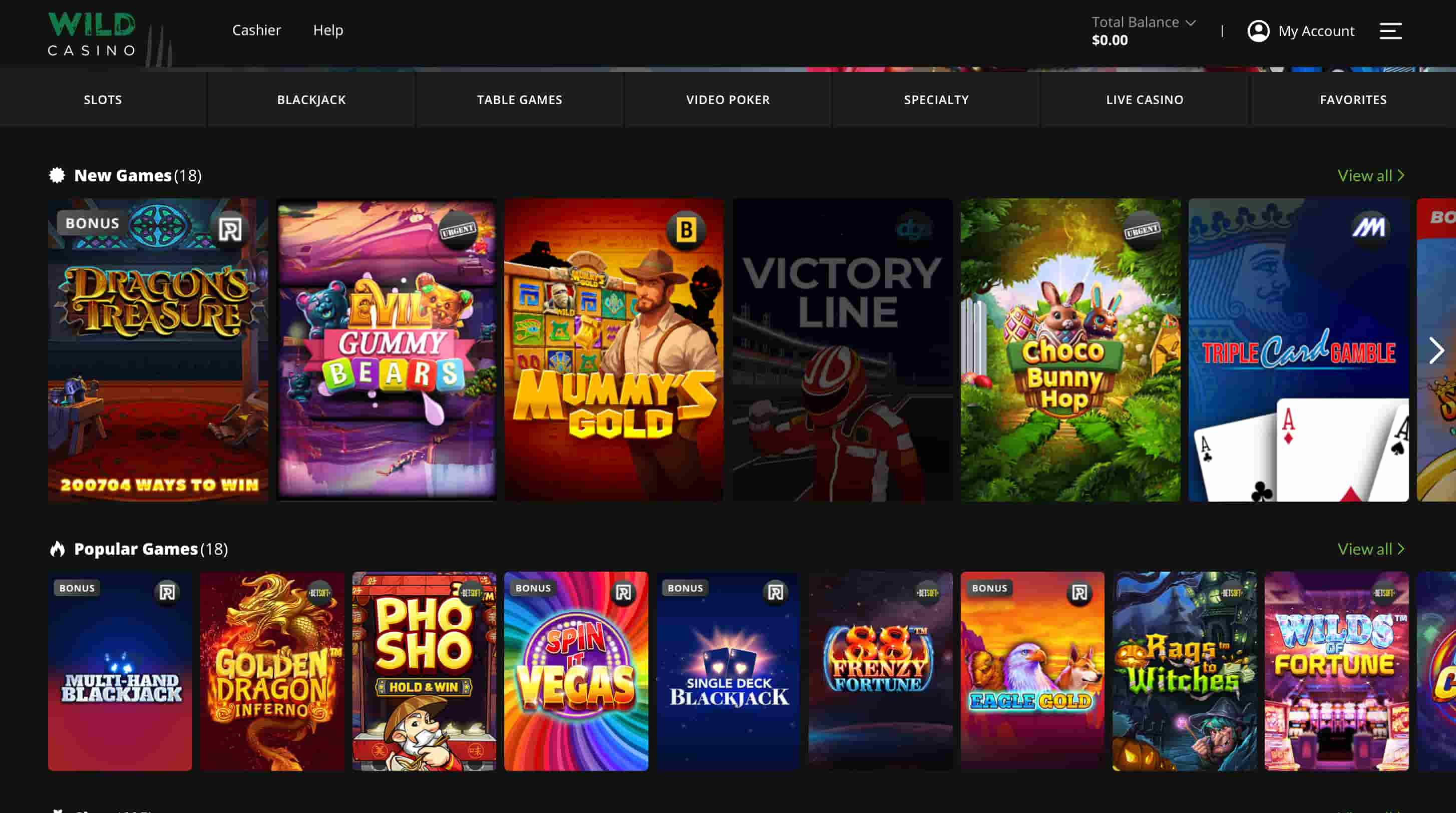 Wild Casino credit card casino