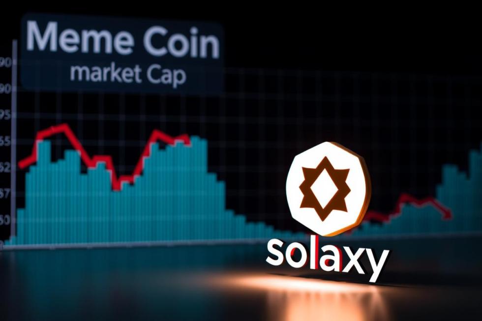 กราฟแสดงการลดลงของตลาด Meme Coin โดยมีโลโก้ Solaxy เป็นจุดเด่น Solaxy เป็น Meme Coin