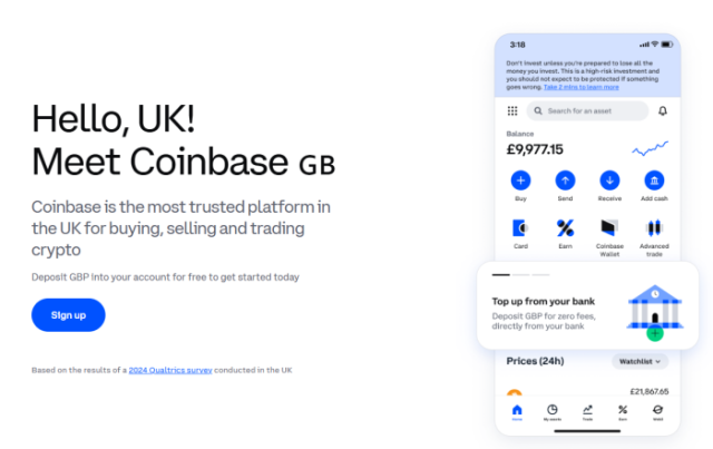 Hello UK meet Coinbase